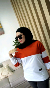 KAOS WANITA LENGAN PANJANG MODEL KERUT OVERSIZE M L XL XXL DAN JUMBO KOMBINASI 2 WARNA TERBARU