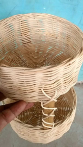 Rak Bumbu Dari Rotan Susun 2 Diameter 13cm Tinggi 22cm