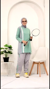 SETELAN OLAHRAGA TUNIK MUSLIMAH WANITA/SETELAN TRENING OLAHRAGA TUNIK MUSLIMAH WANITA TERBARU DAN TERLATIS