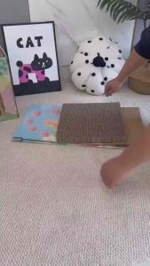 [SG]🚚 Cardboard cat scratching board milk carton house cat nest for playing and sleepingcorrugated paper cat pet toy