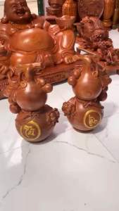 hồ lô tác dụng thần kì điều hòa âm dương tăng vượng khí sức khỏe may mắn gỗ hương kích thước cao 30-17-15cm ( 1 cặp )