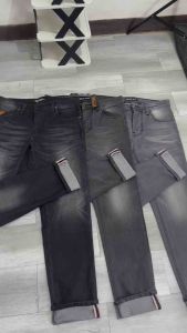 RoosterDenim bdg Celana Jeans Pria Biker Motor Knee Rips Black Denim Selvedge