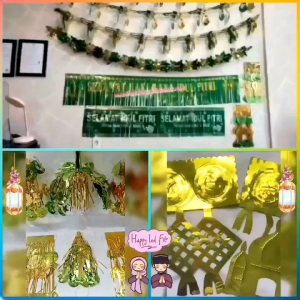 BANNER IDUL FITRI 3D / HIASAN GARLAND LEBARAN EID MUBARAK / LAMPION RUMBAI IDULFITRI / SLINGER RAMADHAN / DEKORASI HIASAN EDISI LEBARAN HARI RAYA / GARLAN TARIK IDUL FITRI / GL7810