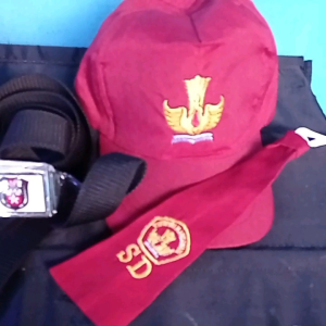 Paket Atribut Anak SD (Topi + Gesper + Dasi) Bordir