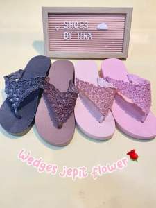 BUY 1 GET 1 SHOES BY TIRA Wesges jepit flower/sandal jepit wanita/sandal hak tinggi/sandal karet