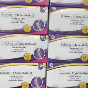 Ambical-Plus Calcium + Cholecalciferol 500mg/200IU 100 Tablets Vitamin & Mineral FDA Approved BNDCORP