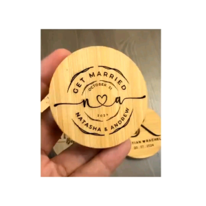 Custom Engraved Bamboo Magnetic Fridge Opener Personalised Logo Wooden Drink Mat/ Coaster Wedding Favour/ Housewarming Xmas Corporate Gift