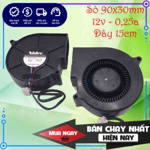 Quạt sò tản nhiệt Nidec 12v 025a 9cm (90x30mm) chính hãng mới