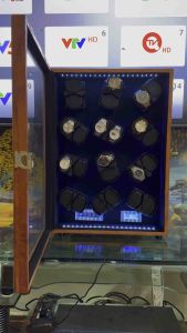 [ BH 2 năm ]Tủ 24 xoay màn hình cảm ứng + Remot tự dừng mở nắp- Hộp Xoay Lắc tích cót  Đồng Hồ Cơ Winder Watch