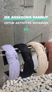 Headband Mona Bando Korea Bandana Lebar Plisket Simpul by Velmorra