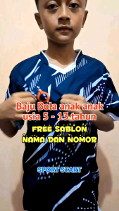 [ FREE REQUEST CUSTOM SABLON NAMA DAN NOMOR PUNGGUNG ] 1 Setel Jersey Futsal Anak Baju Sepak Bola Anak Laki Laki Kaos Olahraga Badminton Setelan Baju Bola SSB Junior Usia 5-13 Tahun