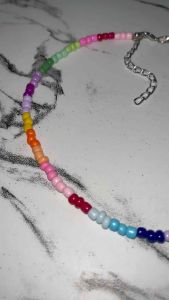 Halona Rainbow Beads Necklace Colorful Kalung Manik Warna Warni Pelangi Handmade Fashion
