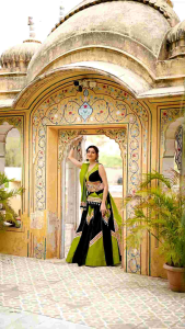 Pure Cotton Lehenga with Gamthi Work & Gota Patti With koti with Blouse & dupatta Set