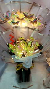 BUKET KUPU-KUPU LAMPU LED GRATIS KARTU UCAPAN WISUDA Ulang tahun