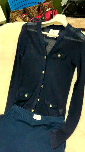 ชุดเข้าเซ็ตเสื้อแขนยาว Size S+ กางเกงขาสั้น Size 0