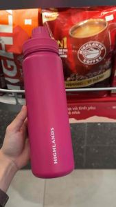 Bình giữ nhiệt Highlands coffee màu hồng 750ml