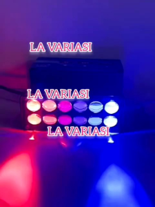 Lampu Tembak Laser 12 LED Devil Merah Biru 36Watt Liu HJG Jauh Dekat Kuning Putih