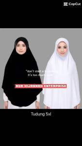 Tudung Labuh Moscrepe Berdagu white(M-5XL)Awning Scuba/Tudung Umrah