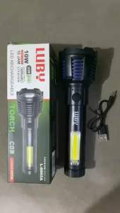 Luby L-8965A LED Flashlight 10W COB Rechargeable Waterproof Torch USB Type C untuk Camping & Hiking