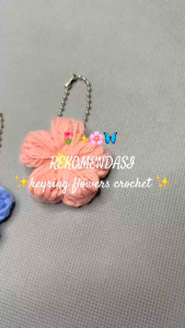 keyring keychain flower bunga rajut crochet