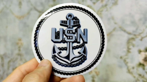 เครื่องหมายทหารเรือ สติ๊กเกอร์รูปสมอเรือ Sticker Anchor ใช้ตกแต่งกระเป๋าเดินทาง หมวกกันน๊อค รถยนต์ Motorcycle แก้วน้ำ
