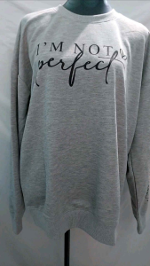 SALE! NEW Grey letter print sweatshirt crew neck casual sweatshirt for fall & spring womens fashion clothing