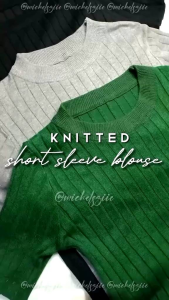Best seller Knitted Solid Plain Top Korean Casual Daily Outfit All Match