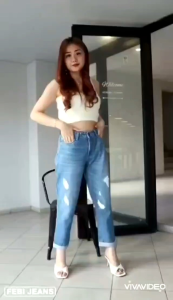 Boyfriend Jeans Sobek Lapis Furing 31-34