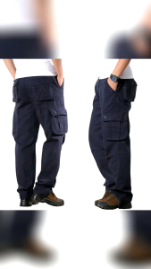 Lelaki kerja kargo seluar tali pinggang 6 pockets slack Pants🔥gila promosi