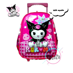 Tas Ransel Troli Anak Tas Dorong Tas Koper Anak Sekolah PAUD TK gambar 3D Timbul led nyala Tas troli anak tas anak ransel troli anak