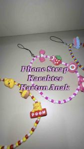Phone Strap Karakter Cartoon Lucu Beads Tali Gantungan HP Phone Bracelet Handphone Charm Pooh Lotso Mario Kartun Anak Lanyard HP