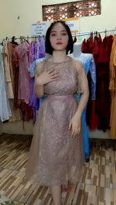 CHRISTMAS DRESS LORENZA SIZE M L XL GAUN BROKAT PESTA GLITER DRESS MEWAH ELEGANT JUMBO