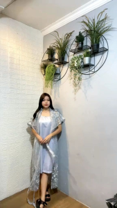 Dress Satin Brukat & Ruffle Syerri Wanita