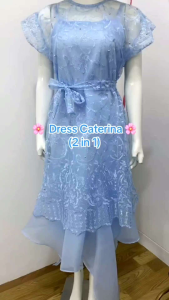 DRESS TILE BRUKAT PREMIUM CATERINA DRESS ORGANZA GAYA KOREA PARTY DRESS KONDANGAN DRESS BRIDESMAID CHRISTMAS DRESS