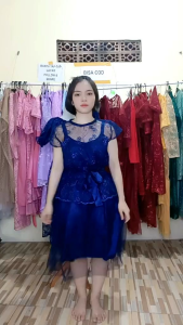 DRESS SEANI 2IN1 TILE SATIN GAUN KONDANGAN ALA KOREAN DRESS CANTIK TRENDY