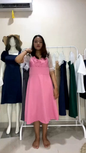 Dress wanita terbaru ala korea Dress Kimnara premium lengan balon Dress brokat terbaru 2024