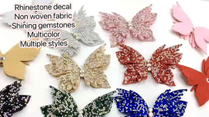 Butterfly Motif 3D Diamond Cloth Patches Non-Woven Fabric with Rhinestones for Clothing & Shoe Repair Accessories