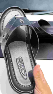 Sandal Jepit Pria Kulit Cenzo Original Kasual Kekinian Terbaru Full Embos Rapi Formal