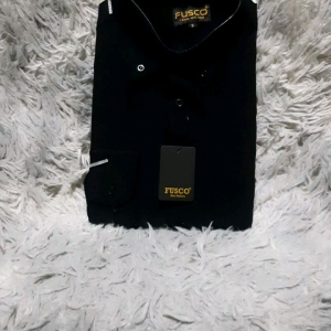 COD✅ FUSCO kemeja pria formal warna hitam/kemeja polos lengan panjang