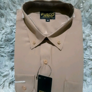 COD✅FUSCO kemeja pria formal warna mocca/kemeja polos lengan panjang