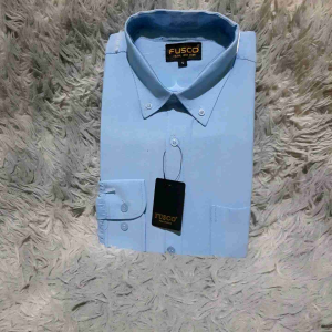 COD✅ FUSCO kemeja pria formal warna biru muda/kemeja polos lengan panjang