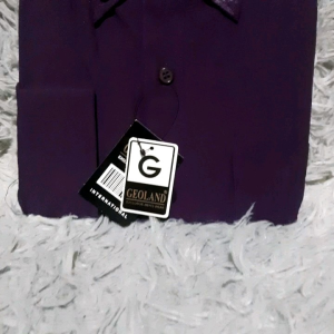 COD✅ FUSCO Kemeja Pria Formal Warna Ungu Terong/Kemeja Polos Lengan Panjang