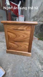Tủ đầu giường gỗ hương vân có ngăn bí mật dùng thẻ từ - Thiết kế tinh tế chất liệu gỗ tự nhiên