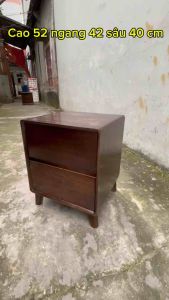 Tủ đầu giường 2 ngăn kéo có 2 ngăn bí mật (dùng khóa và dùng nam châm)