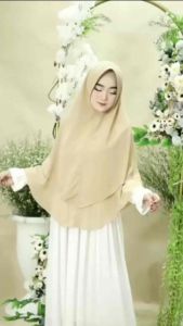 Khimar Hijab Jilbab Kerudung Syar'i Jumbo 2 Layer Cantik Kekinian Bahan Ceruty Babydoll Premium