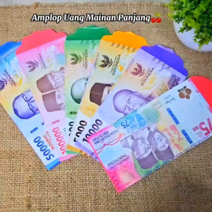 Ampau amplop lebaran tema Uang versi Panjang 10 Lembar 1 Karakter