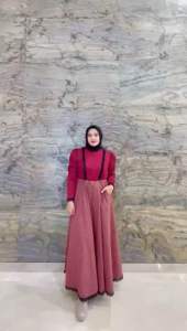ZAINA | Khayra Dress Wanita / Dress Semi Wool Mix Toyobo Wanita LD 110 cm