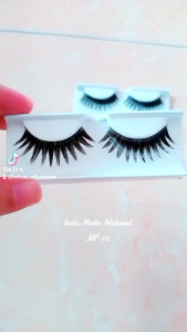 Bulu Mata Hafizah Natural Kode HF - 12 isi 1 Pasang ECER Satuan Gratis TUTUP Mika