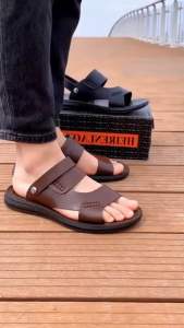 Sandal Kulit Pria Selop Casual & Terbaru