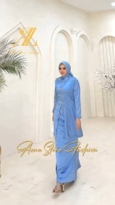 Setelan Gamis Melayu/Dress kebaya/Baju Kurung Melayu/Set Kebaya Payet